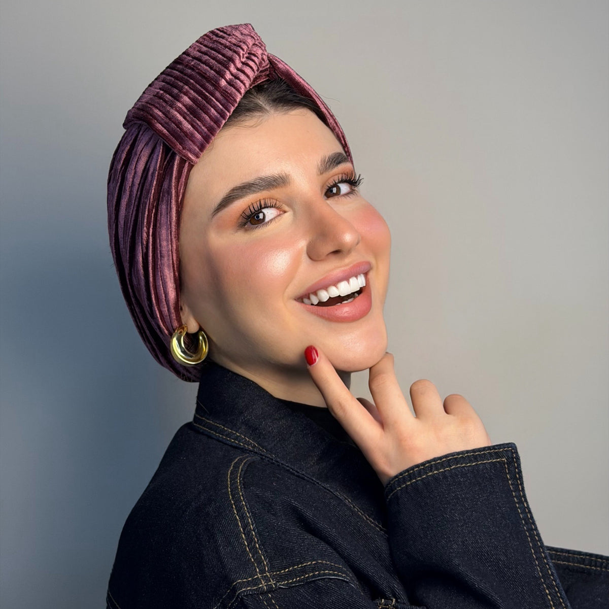 Half Bow Velvet Turban